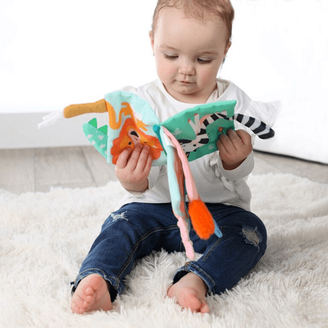 SES Tiny Talents Sensory soft dierenstaarten boek