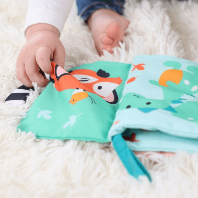 SES Tiny Talents Sensory soft dierenstaarten boek