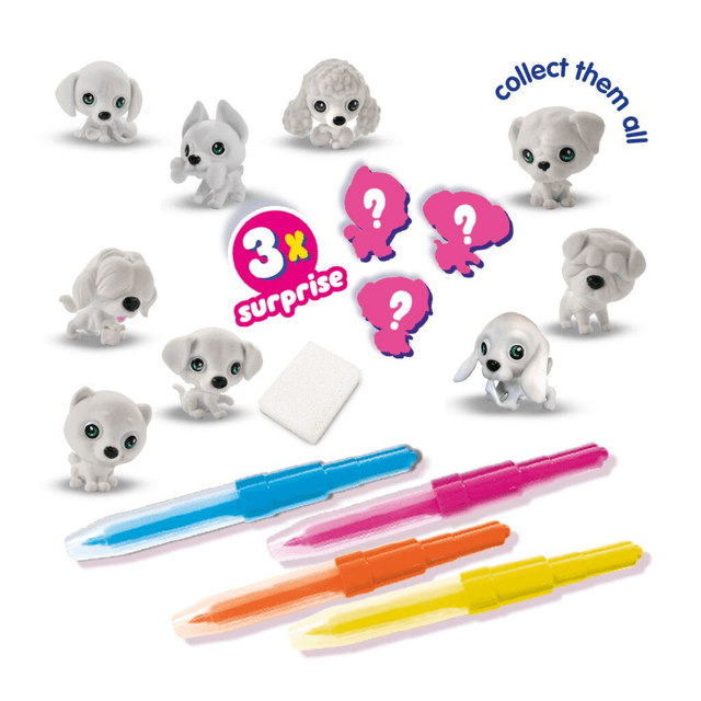 SES Creative Blow airbrush pennen Puppies surprise 3x