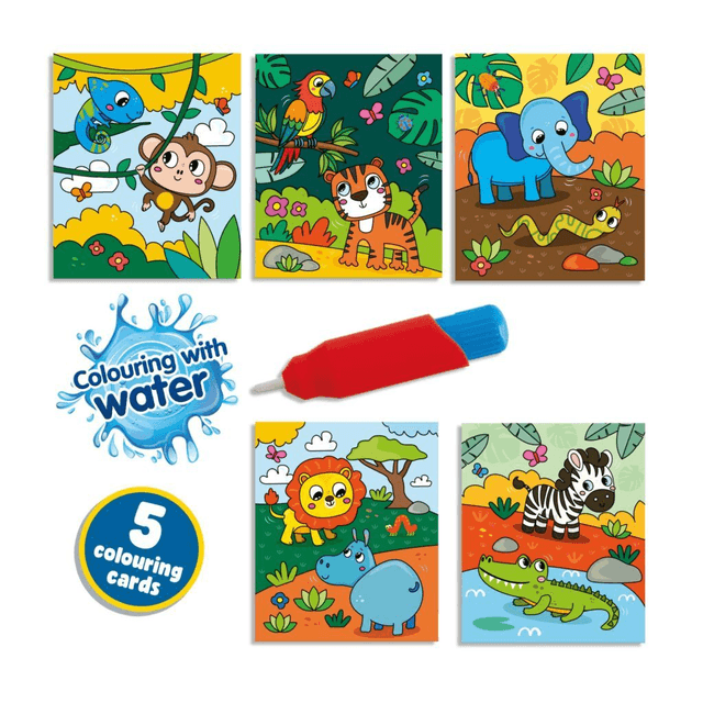 SES Creative Kleuren met water kleurboek Safari editie (inclusief waterstift)