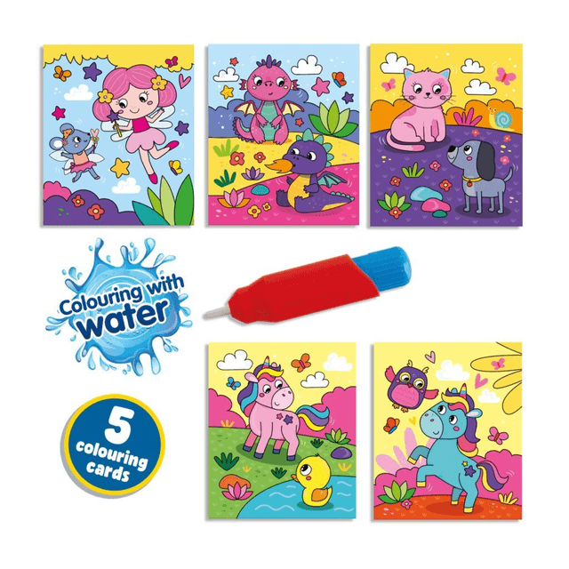 SES Creative Kleuren met water kleurboek Fantasy editie (inclusief waterstift)
