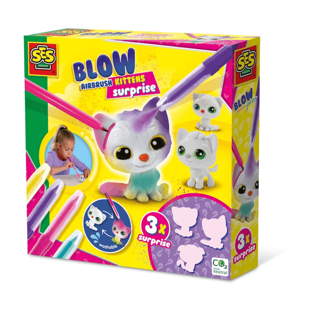 SES Creative Blow airbrush pennen Katjes surprise 3x
